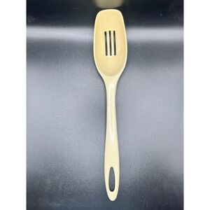 Vtg Nylon 3-Slot Spoon Kitchen Utensil Slotted Beige Plastic Cooking Serving